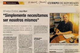 "Simplemente necesitamos ser nosotros mismos" [entrevista]  [artículo] Mario Rodríguez Ordenes.