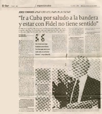 "Ir a Cuba por saludo a la bandera y estar con Fidel no tiene sentido" [entrevista]  [artículo] Álvaro Peña.