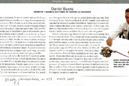 Daniel Buera : escritor y guardia nocturno del Campus Lo Contador.  [artículo]