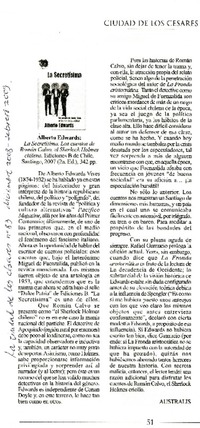 Alberto Edwards: La Secretísima. Los cuentos de Román Calvo, el Sherlock Holmes chileno  [artículo] Australis.