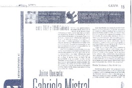 Gabriela Mistral una mujer de conciencia libertaria  [artículo].