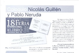 Coloquio Nicolás Guillén y Pablo Neruda  [artículo] Marina Latorre.