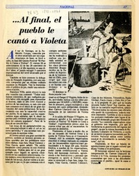 Al final, el pueblo le cantó a Violeta.  [artículo]