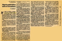 Alegoría guatemalteca sobre el colonialismo  [artículo] F. Barral.