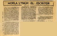 Morla Lynch, el escritor  [artículo] Darío de la Fuente D.