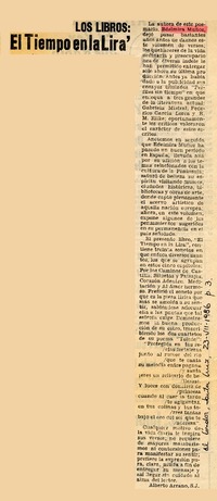 "El tiempo en la lira"  [artículo] Alberto Arraño.