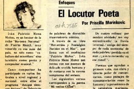 El locutor poeta  [artículo] Priscilla Marinkovic.