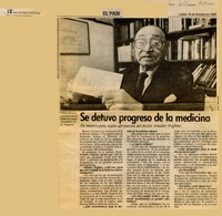 Se detuvo progreso de la medicina  [artículo].