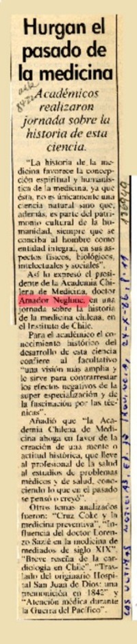 Hurgan el pasado de la medicina  [artículo].