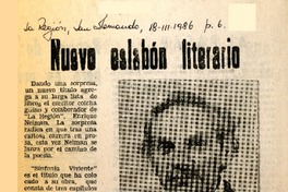 Nuevo eslabón literario  [artículo].