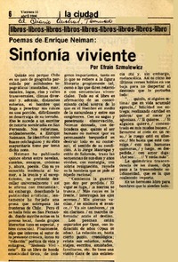 Sinfonía viviente  [artículo] Efraín Szmulewicz.