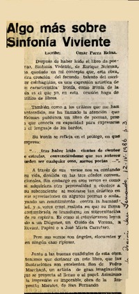 Algo más sobre "Sinfonía viviente"  [artículo] Omar Parra Reina.