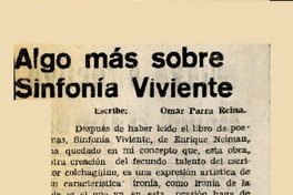 Algo más sobre "Sinfonía viviente"  [artículo] Omar Parra Reina.