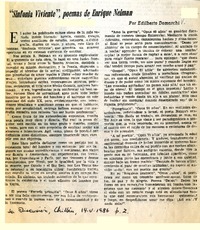 "Sinfonía viviente", poemas de Enrique Neiman  [artículo] Edilberto Domarchi.