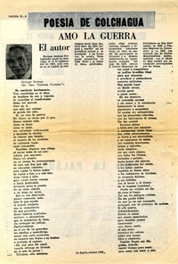 Amo la guerra  [artículo].