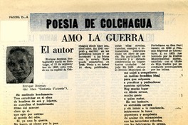 Amo la guerra  [artículo].