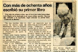Con más de ochenta años escribió su primer libro  [artículo].