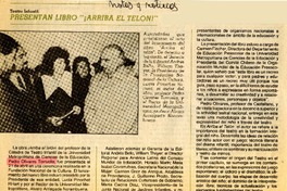 Presentan libro "Arriba el telón!"  [artículo].