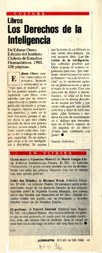 Los derechos de la inteligencia  [artículo] Gregorio Goldenberg.