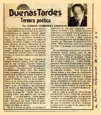 Ternura poética  [artículo] Horacio Hernández Anderson.
