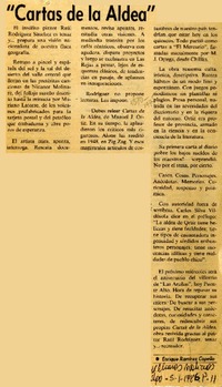 "Cartas de la aldea"  [artículo] Enrique Ramírez Capello.