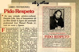 Pido respeto  [artículo].