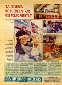 "La Tristeza no puede entrar por estas puertas"  [artículo].