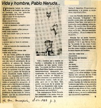 Vida y hombre, Pablo Neruda --  [artículo] S.