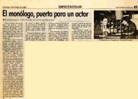 El Monólogo, puerta para un actor  [artículo].