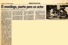 El Monólogo, puerta para un actor  [artículo].