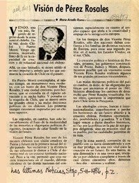 Visión de Pérez Rosales  [artículo] Mario Arnello Romo.