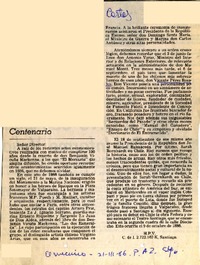 Centenario  [artículo] H. P. V.