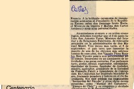 Centenario  [artículo] H. P. V.