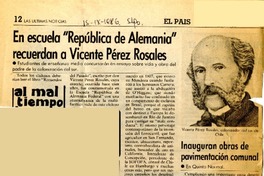 En escuela "República de Alemania" recuerdan a Vicente Pérez Rosales  [artículo].