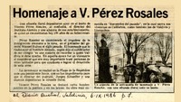 Homenaje a V. Pérez Rosales  [artículo].