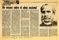 Un Ensayo sobre el alma nacional  [artículo].