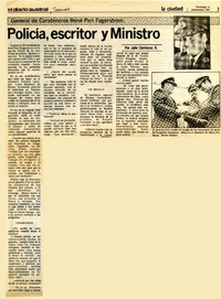 Policía, escritor y Ministro  [artículo] Julio Contreras A.