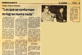 "Los que se conforman no logran nunca nada".  [artículo]