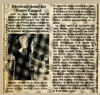 Excelente debut del Teatro Caracol  [artículo].