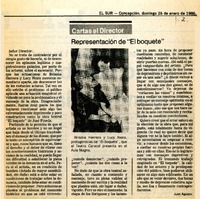 Representación de "El boquete"  [artículo] Juan Aguayo.