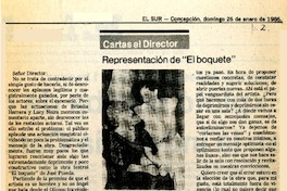 Representación de "El boquete"  [artículo] Juan Aguayo.