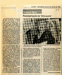 Representación de "El boquete"  [artículo] Osvaldo Cáceres González.