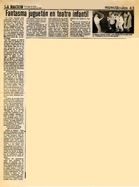 Fantasma juguetón en teatro infantil.  [artículo].