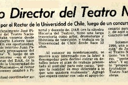 Nuevo Director del Teatro Nacional  [artículo].