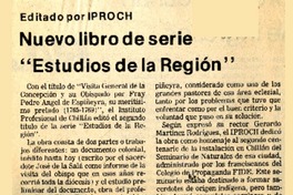 Nuevo libro de serie "Estudios de la Región"  [artículo].
