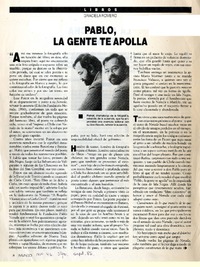 Pablo, la gente te apolla  [artículo] Graciela Romero.