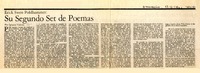 Su segundo set de poemas  [artículo] Ignacio Valente.