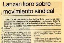 Lanzan libro sobre movimiento sindical  [artículo].