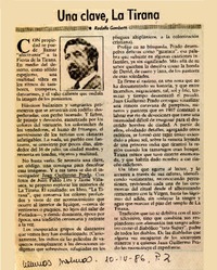 Una clave, La Tirana  [artículo] Rodolfo Gambetti.