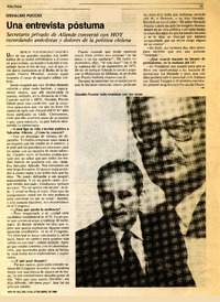 Una entrevista póstuma  [artículo] Gonzalo Cáceres.